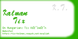kalman tix business card